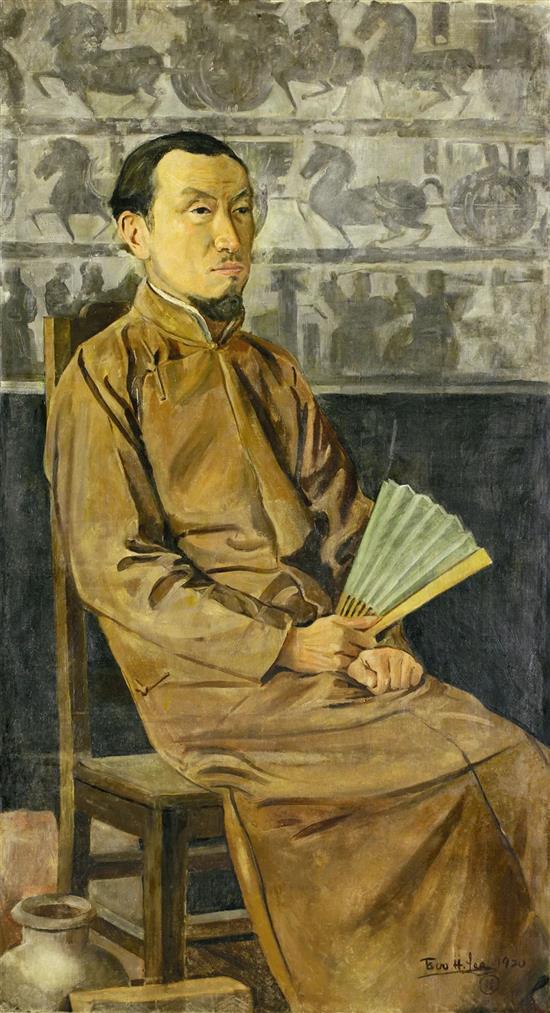 陈师曾像 李毅士 1920年布面油画 中央美术学院美术馆藏